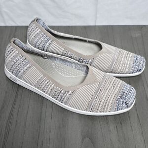 Skechers Women's Bobs Clover Bay Knit Slip-On Flats - Beige and Blue